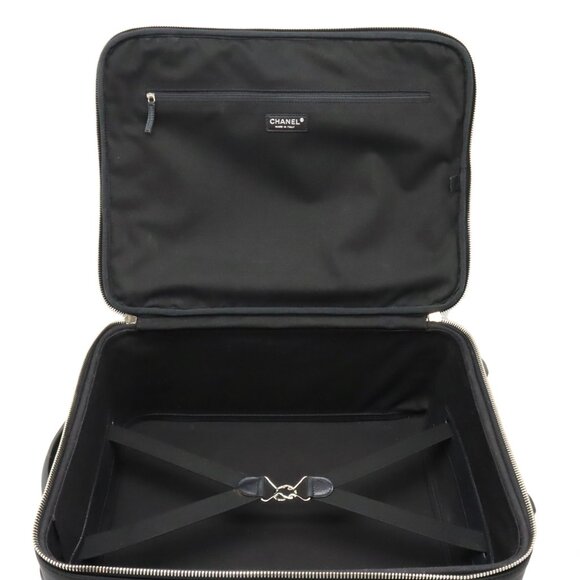 Authentic CHANEL CC Quilted Nylon Luggage Carry-on Trolley Wheels Travel Bag - Picture 5 of 16